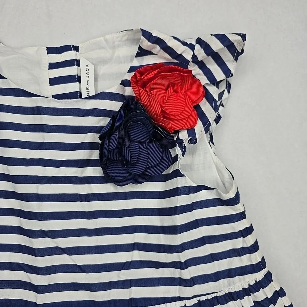 Janie and Jack dress 6 Girls Holiday 4th Of July Memorial Red White Blue Striped